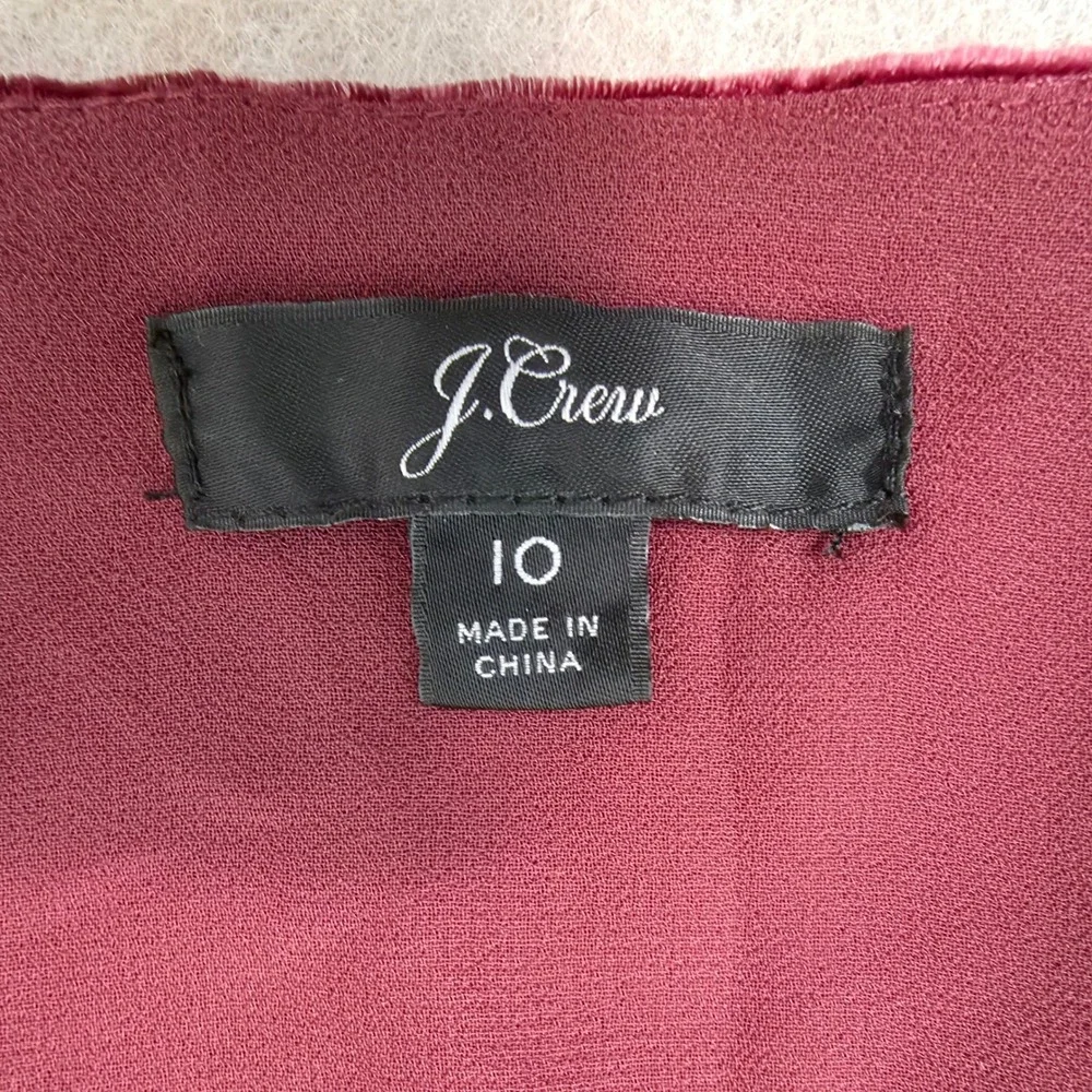 J Crew Velvet Faux Wrap Top Sz 10 Puff Sleeve Whimsigoth Office Blouse